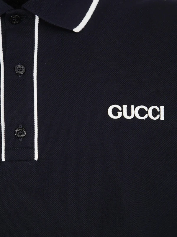 Gucci Navy Polo Shirts - Image 3