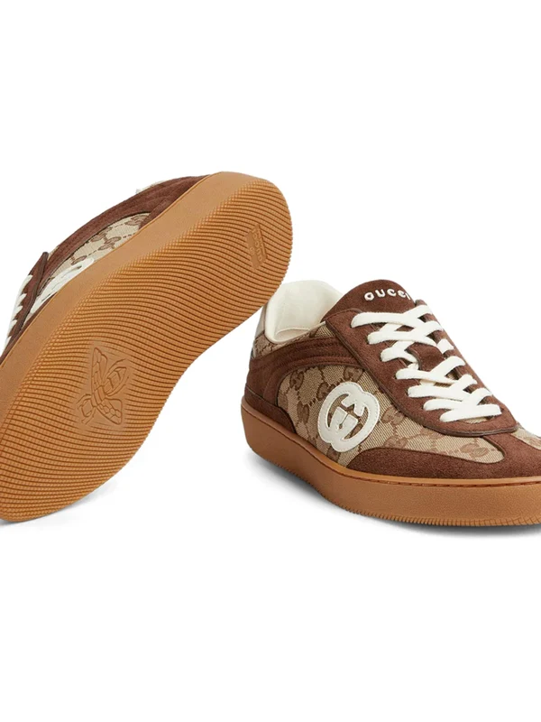 Gucci Brown Low Top Sneakers - Image 4