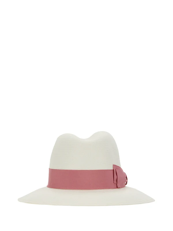 Borsalino White Pink Fedora - Image 3