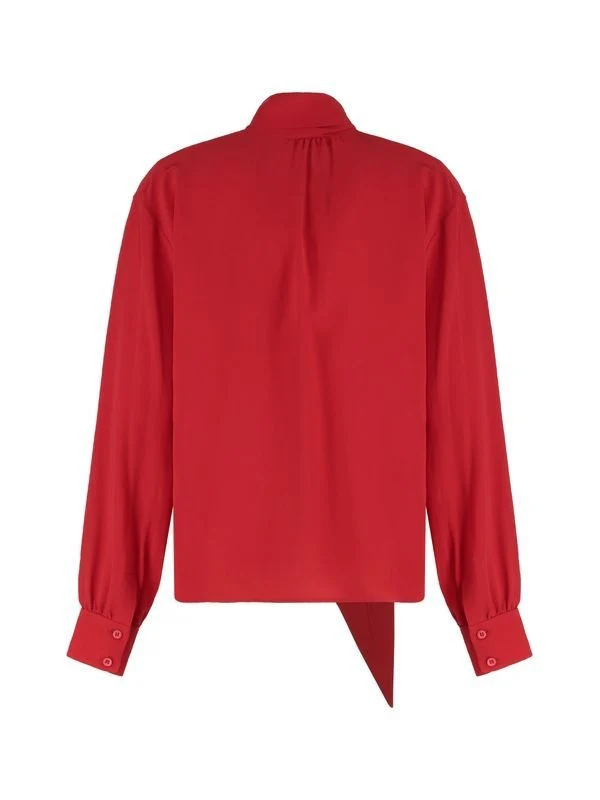 Scarf Neck Silk Blouse - Image 2
