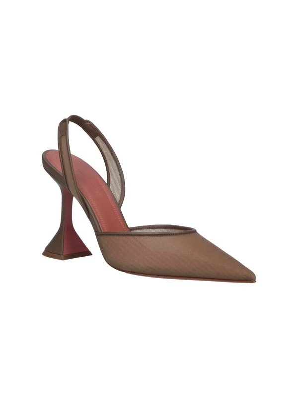 Amina Muaddi Beige Sandal Heels - Image 2