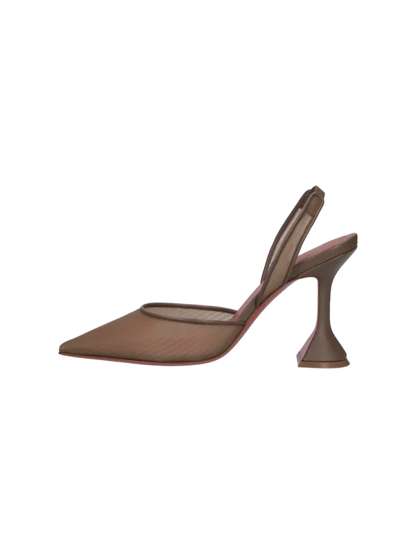Amina Muaddi Beige Sandal Heels - Image 3