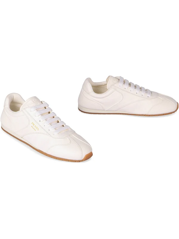 Prada White Low Top Sneakers - Image 3