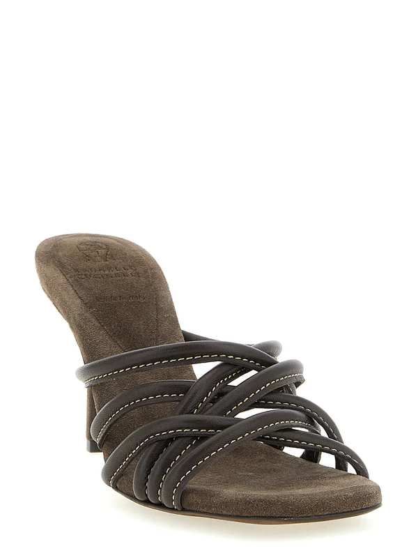 Brunello Cucinelli Brown Sandal Heels - Image 2