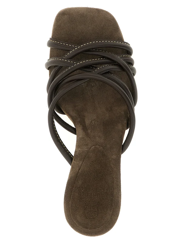 Brunello Cucinelli Brown Sandal Heels - Image 4