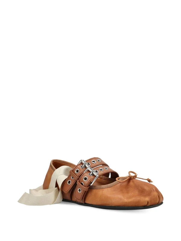 Miu Miu Brown Flat Shoes - Image 2