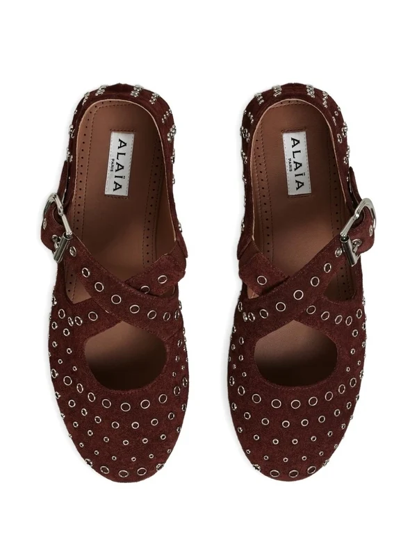 Alaia Brown Flat Shoes - Image 2