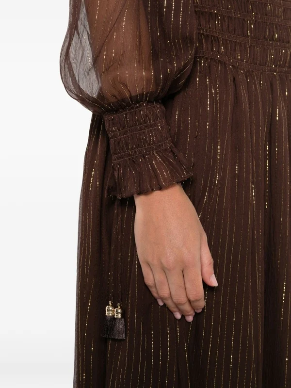 Self-Portrait Brown Long Dress - Image 5