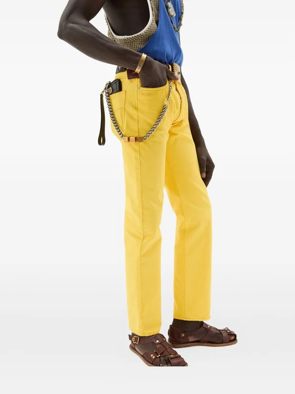 Versace Yellow Denim Pants - Image 4