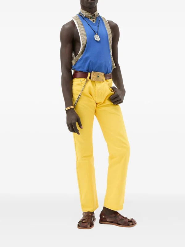 Versace Yellow Denim Pants - Image 5