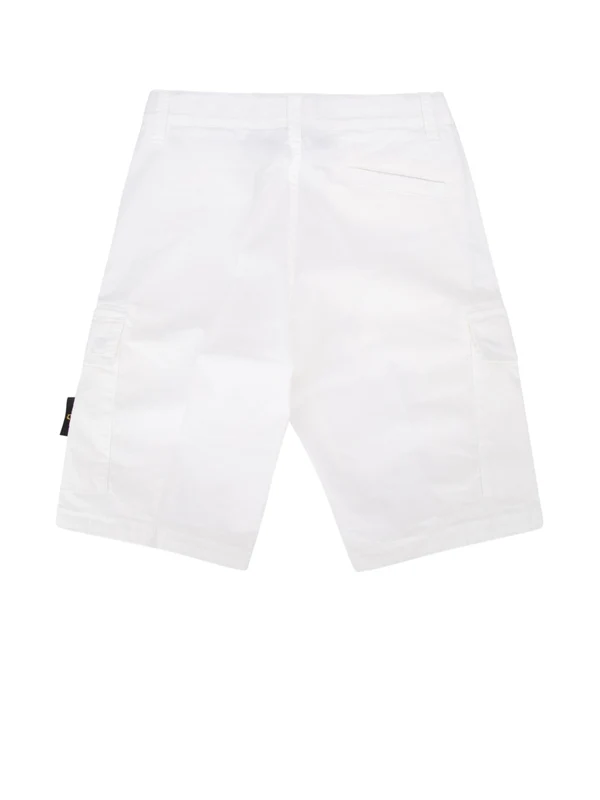 Stone Island Kids White Shorts - Image 2