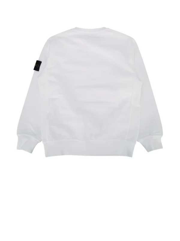 Stone Island Kids White Sweatshirts - Image 2