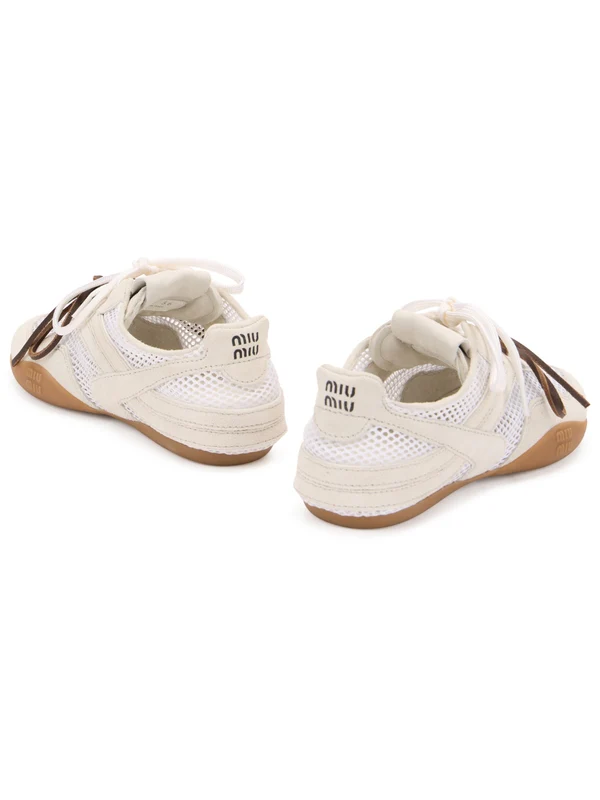 Miu Miu Beige Low Top Sneakers - Image 4