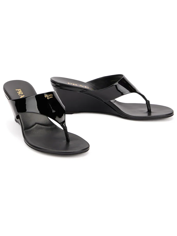 Prada Black Flip Flops - Image 3