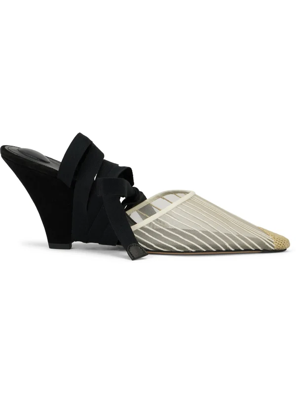 Jacquemus Black Wedge Sandals - Image 2