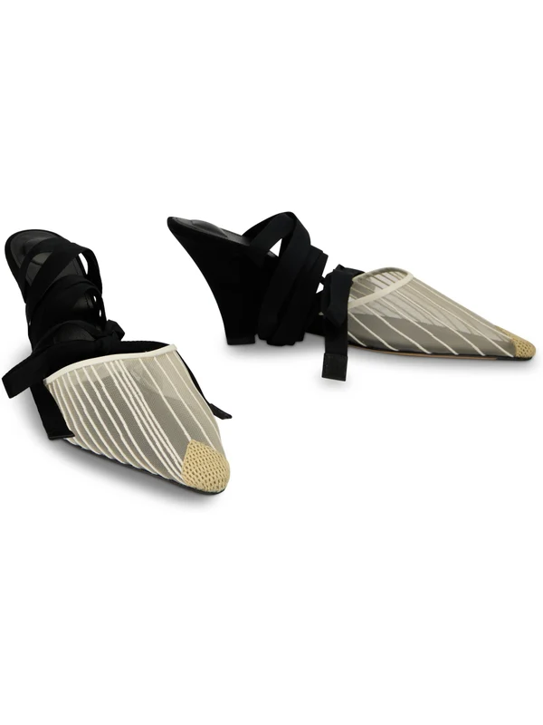 Jacquemus Black Wedge Sandals - Image 3