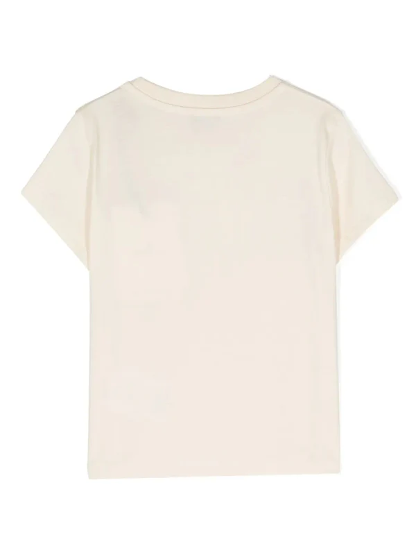 Logo Embroidery Cotton Short Sleeve T Shirt - Image 2