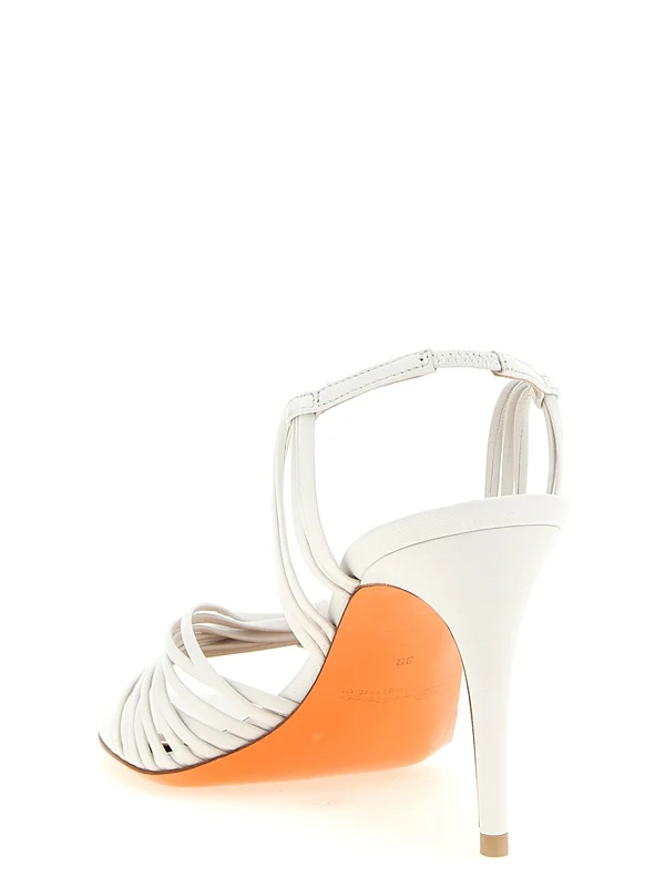 Santoni White Sandal Heels - Image 3
