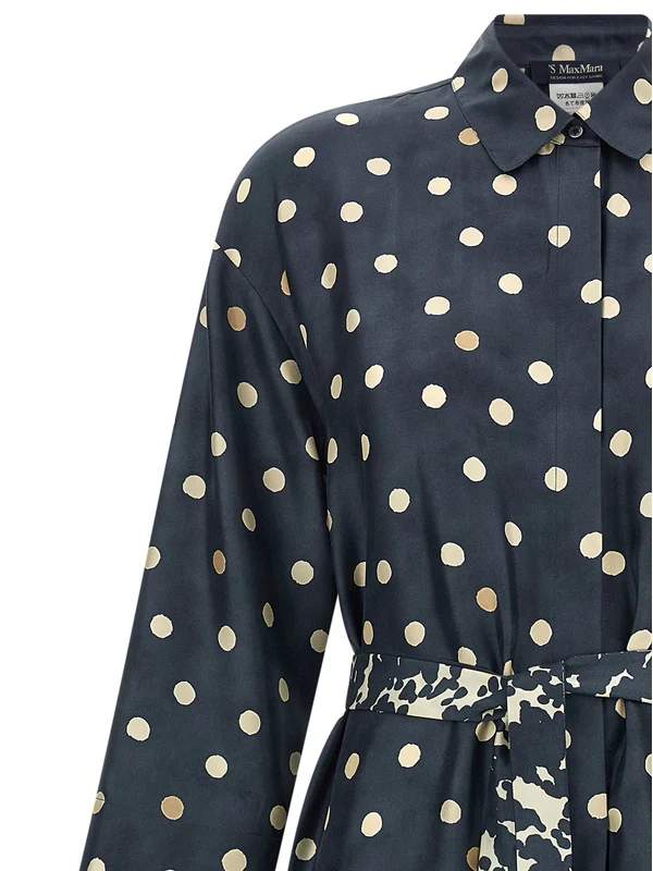 S Max Mara Navy Long Dress - Image 3