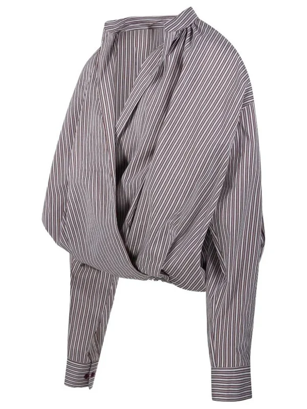 Dries Van Noten Brown Striped Shirts & Blouses - Image 3