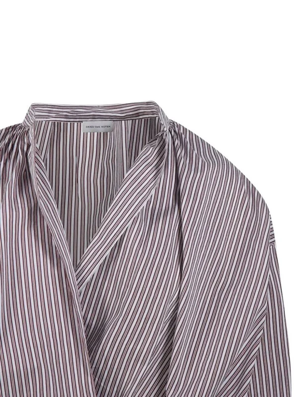 Dries Van Noten Brown Striped Shirts & Blouses - Image 4