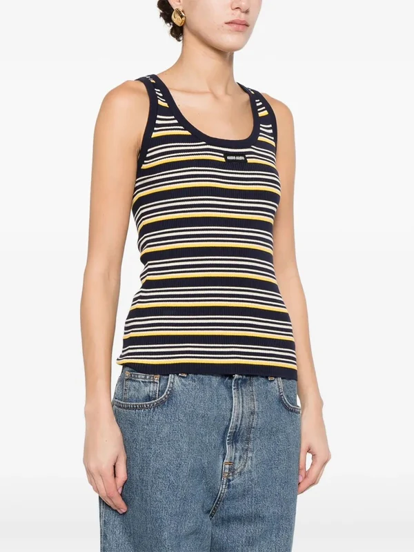 Miu Miu Multicolor Striped Sleeveless - Image 2