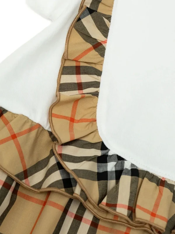 Burberry  Beige Checked Dress - Image 4