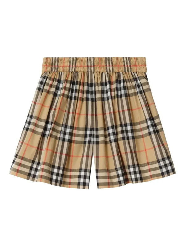 Burberry  Beige Checked Shorts - Image 2