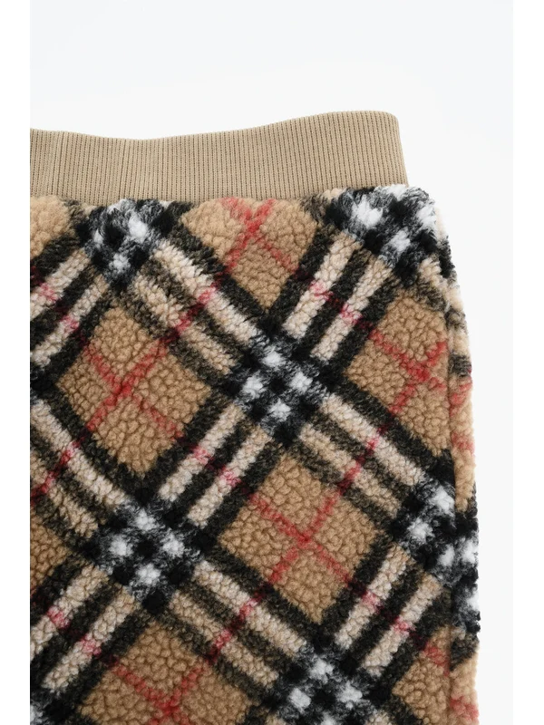 Burberry Beige Checked Casual Pants - Image 3