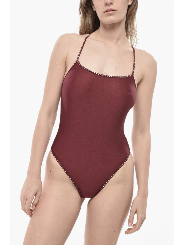 Oseree Burgundy Beachwear - Image 2