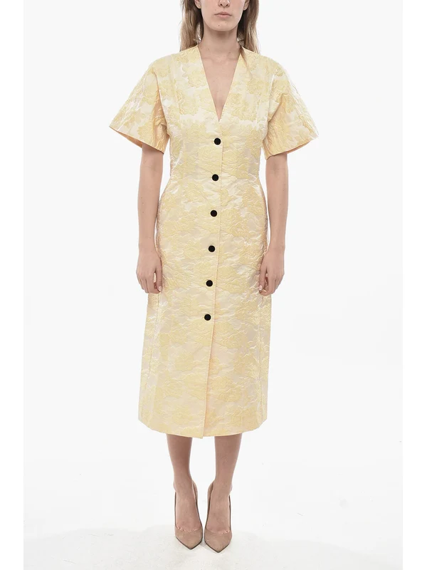 Ganni Yellow Midi Dress - Image 2