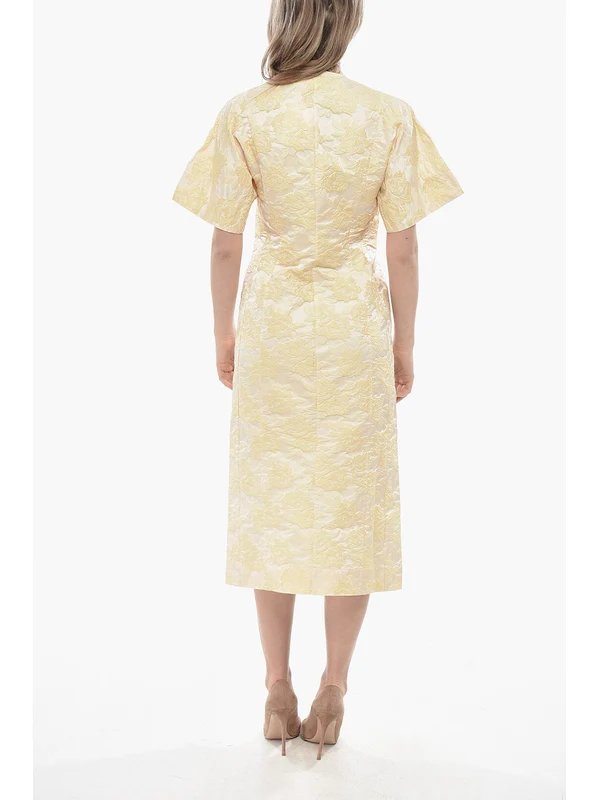 Ganni Yellow Midi Dress - Image 3