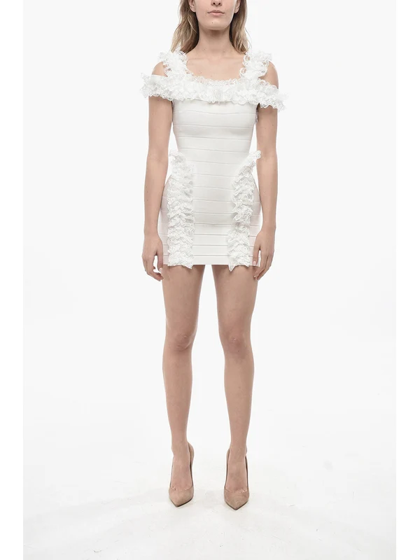 Self-Portrait White Mini Dress - Image 2