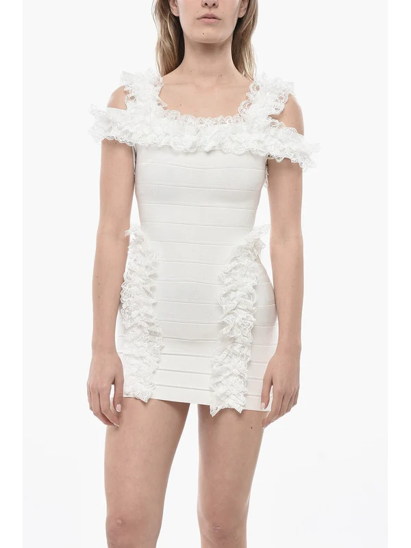 Self-Portrait White Mini Dress - Image 5