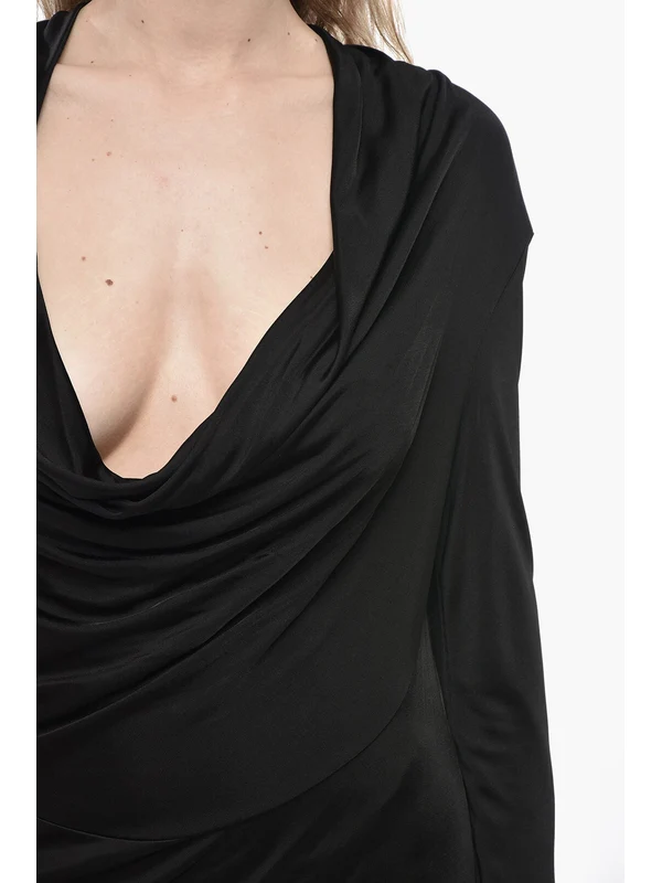 Helmut Lang Black Midi Dress - Image 4
