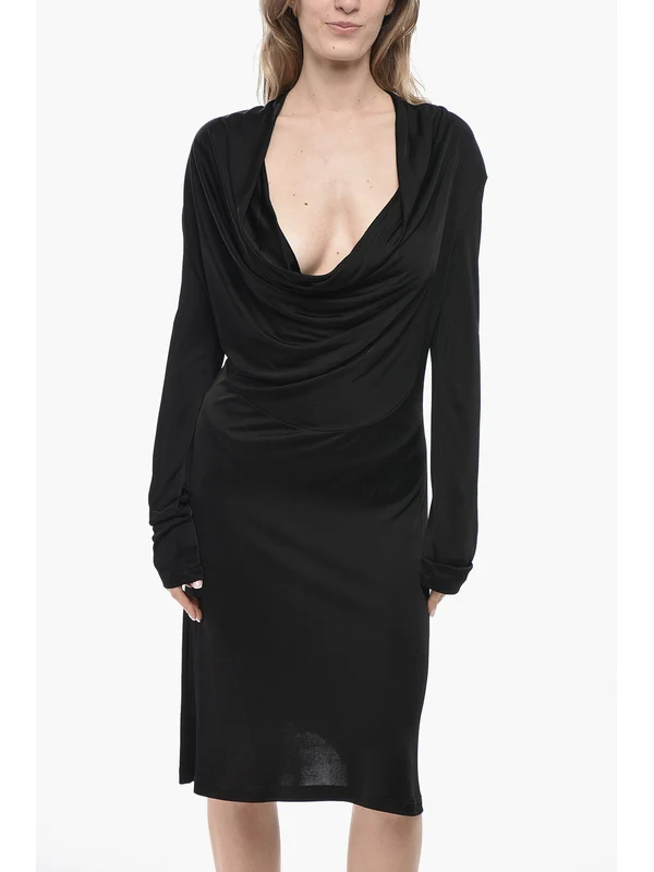 Helmut Lang Black Midi Dress - Image 5
