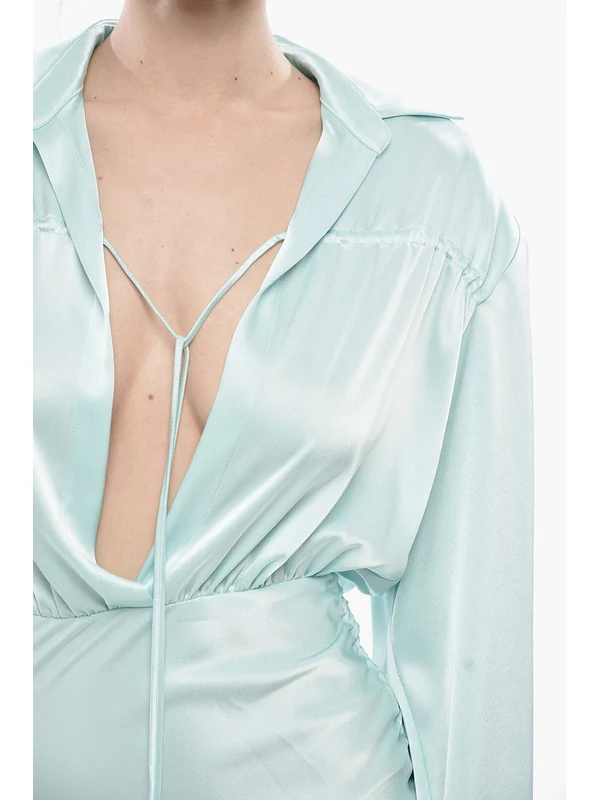 David Koma Blue Mini Dress - Image 4