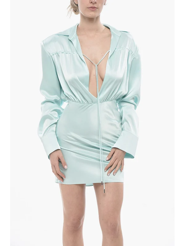 David Koma Blue Mini Dress - Image 5