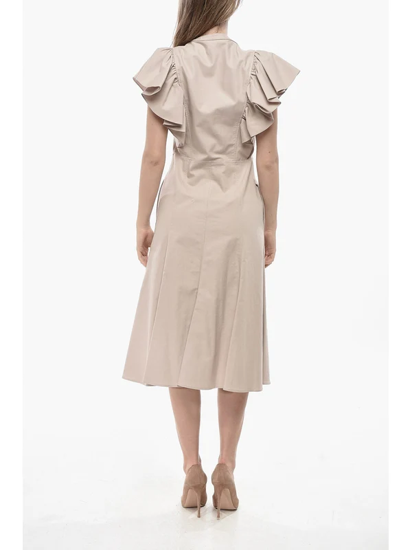 Chloe Beige Midi Dress - Image 3