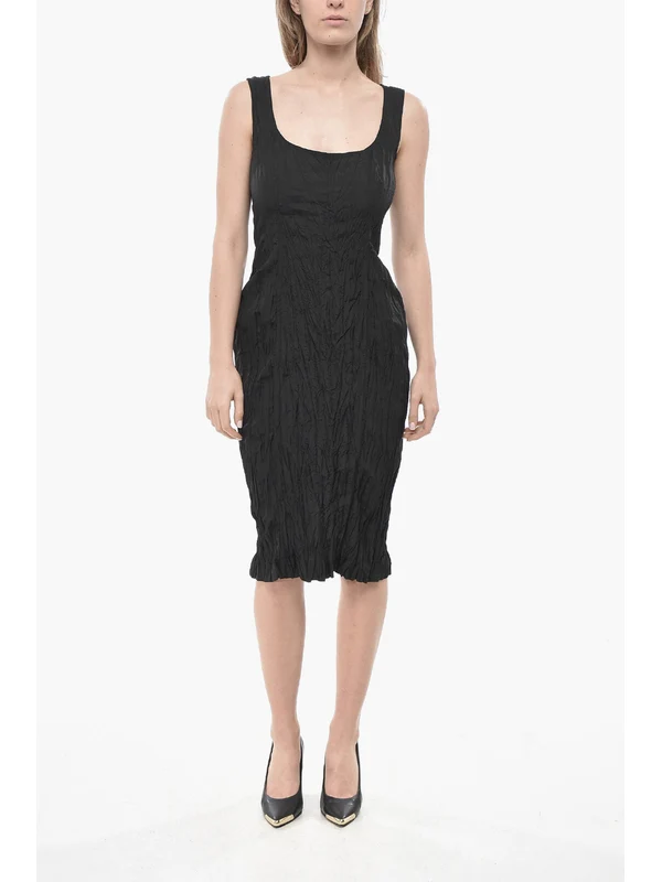 Bottega Veneta Black Midi Dress - Image 2