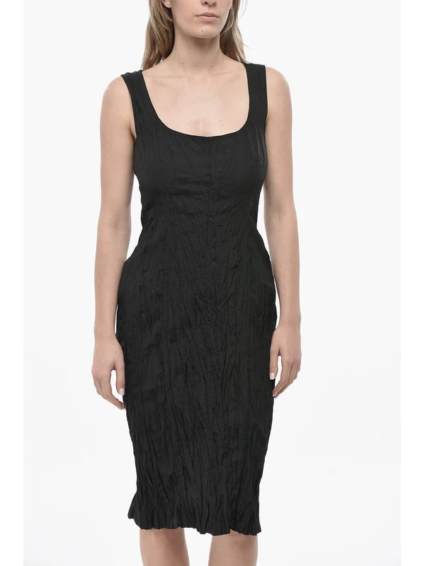 Bottega Veneta Black Midi Dress - Image 5