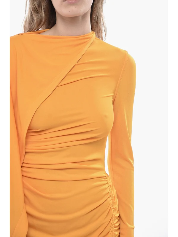 Bottega Veneta Orange Midi Dress - Image 4
