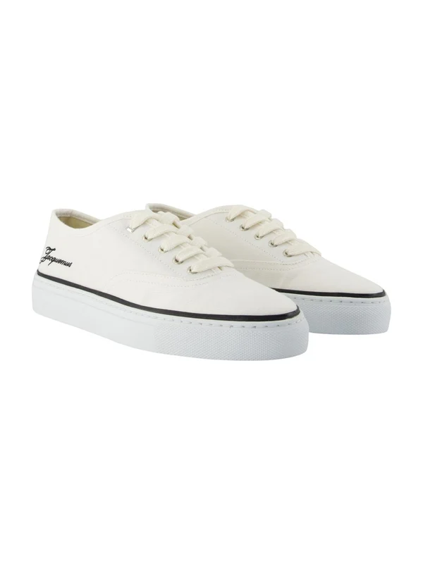 Jacquemus White Low Top Sneakers - Image 2