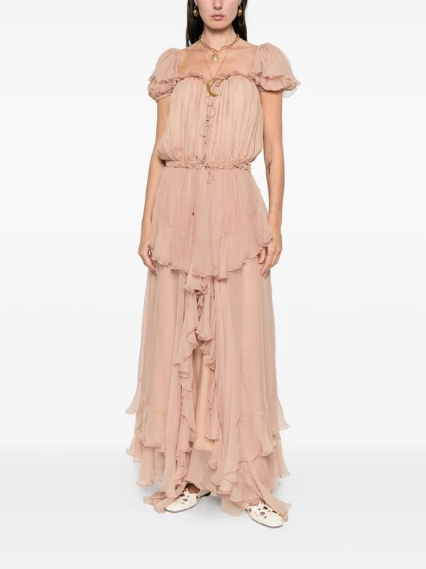 Chloe Pink Long Dress - Image 2