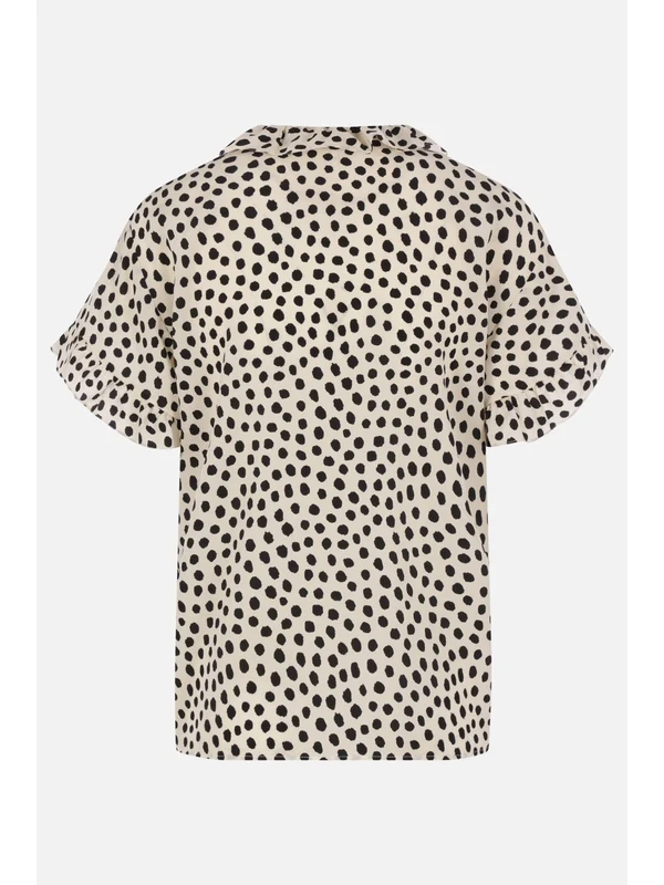 Chloe Beige Black Blouses - Image 2