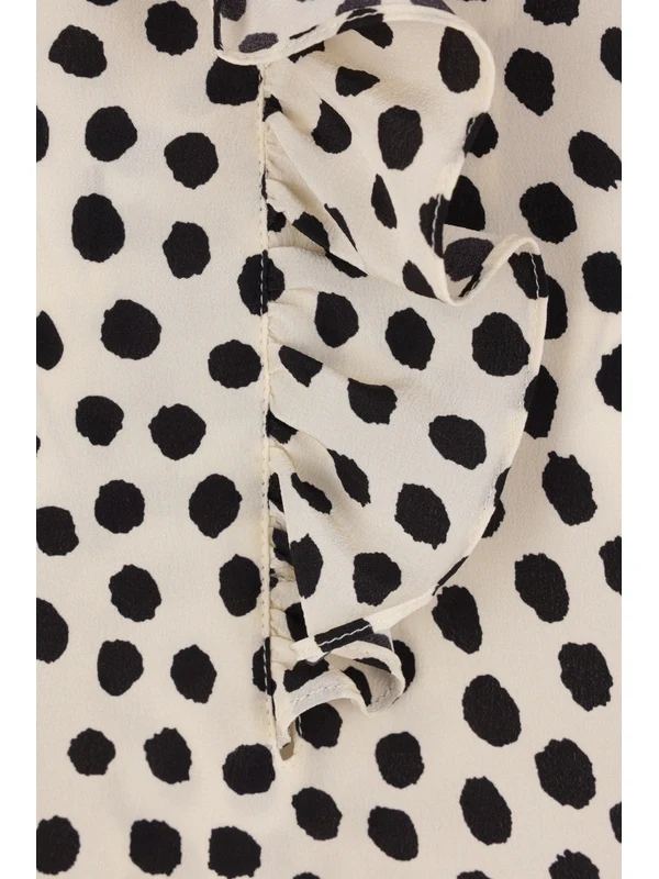 Chloe Beige Black Blouses - Image 4