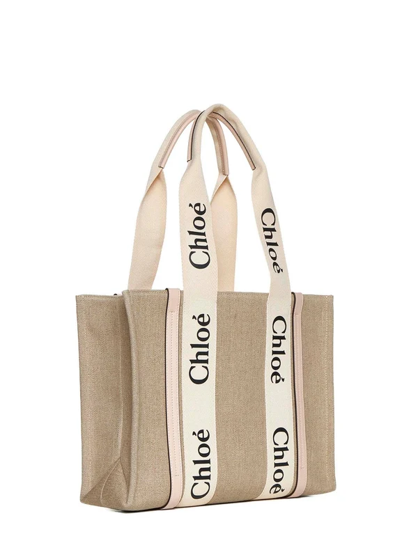 Chloe Pink Beige Tote Bags - Image 2