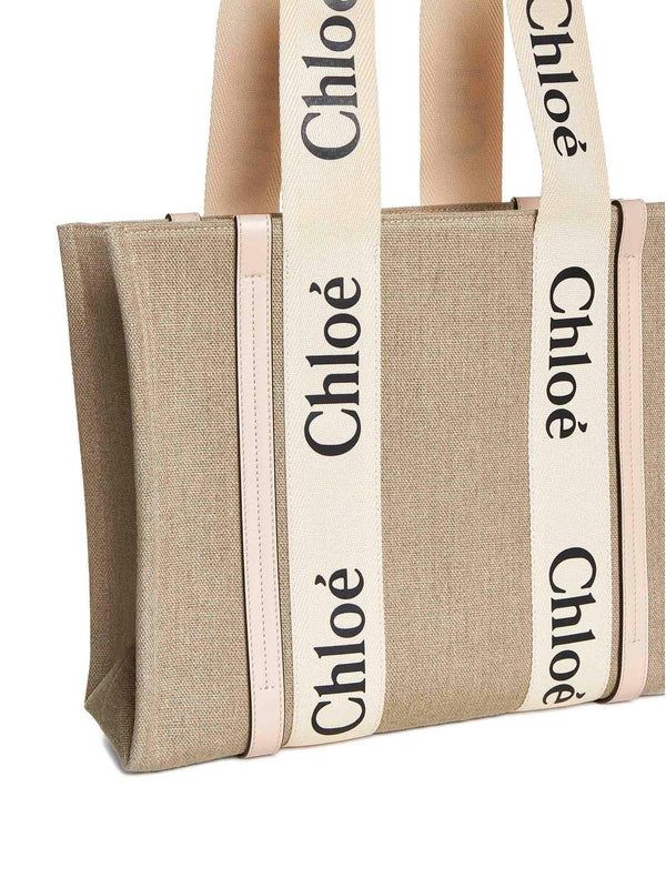 Chloe Pink Beige Tote Bags - Image 4