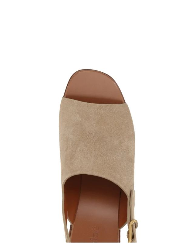 Chloe Beige Wedge Sandals - Image 4