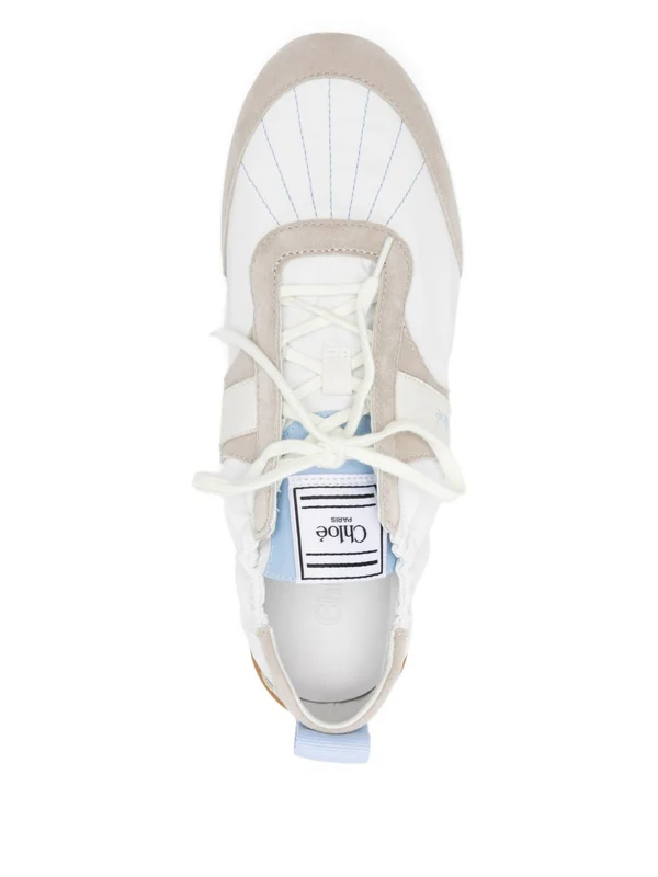Chloe White Low Top Sneakers - Image 3